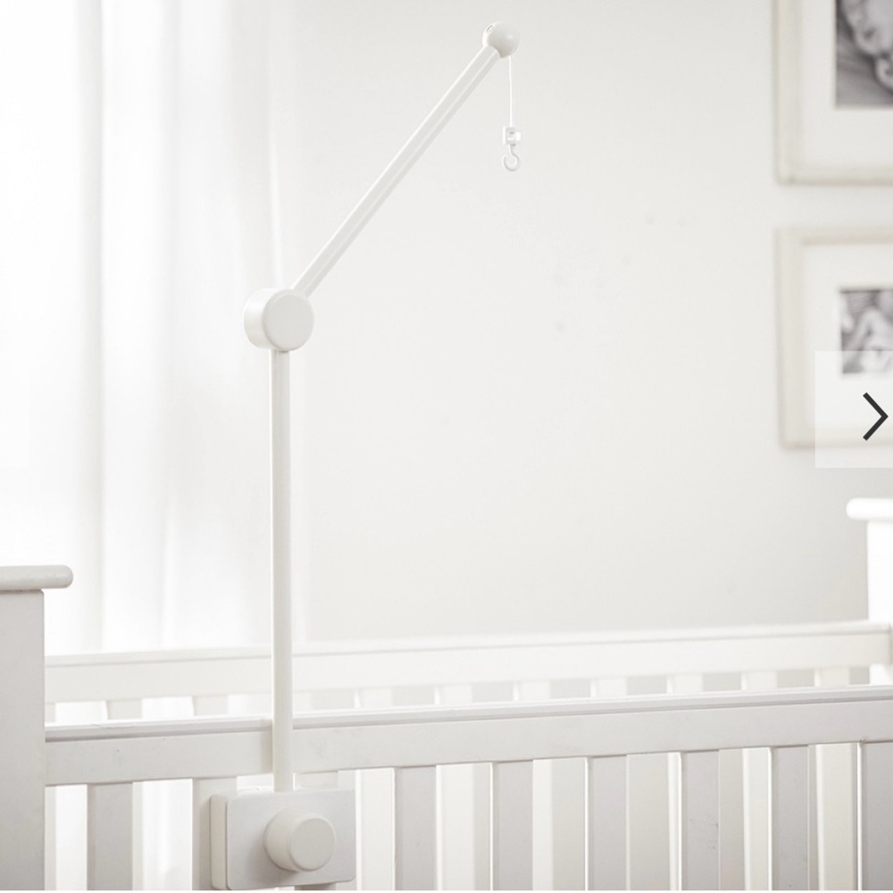 NWT Pottery Barn Baby White Wooden Crib Mobile Arm